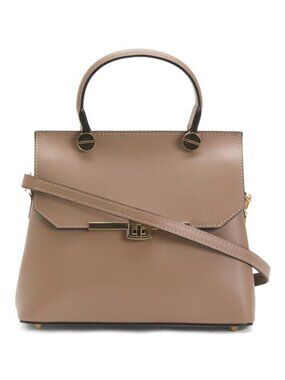 VIOLA CASTELLANI Made In Italy Leather Top Handle Satchel